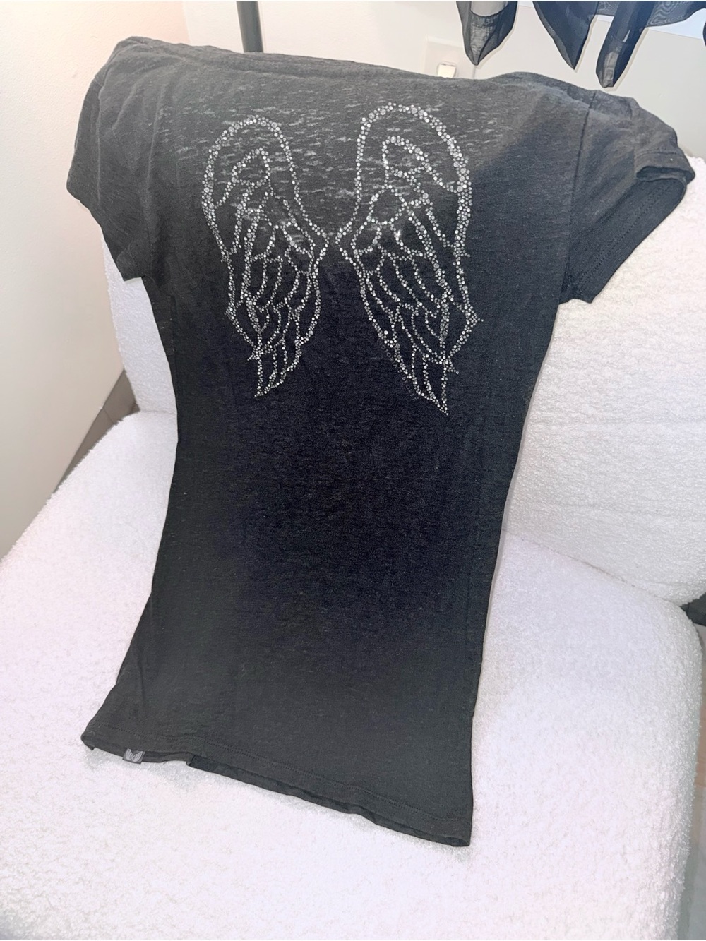 Victorias secret Supermodel Essentials angel wing bling t shirt XS black